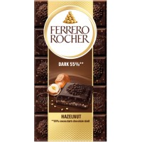 Черный шоколад Ferrero Rocher с лесными орехами, 90 г 